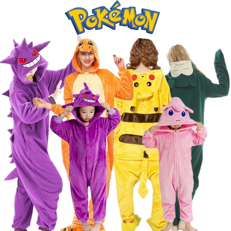 Disfraz de Pokemon Gengar Snorlax para adultos, ropa para adolescentes, Pika, Cosplay de Halloween, Pijama de cuerpo completo para adultos, regalo de Navidad
