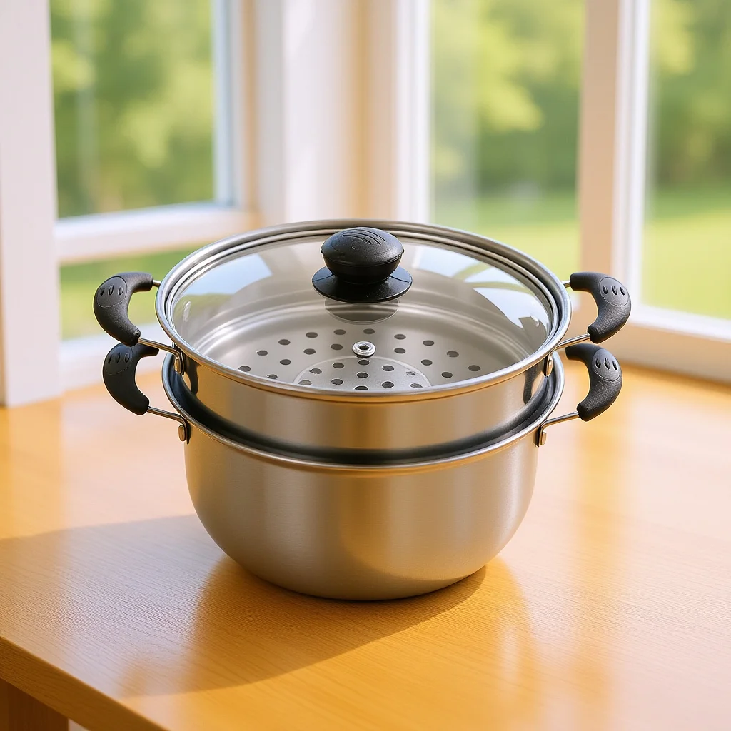 

Stainless Steel Stock Pot Deep Practical Household Kitchen Cooking Steam Pot Compatible Gas Electric Stove