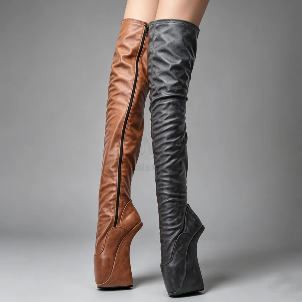 7 inch High Heels Unisex Sexy Cosplay PonyBallet Crotch High Boots