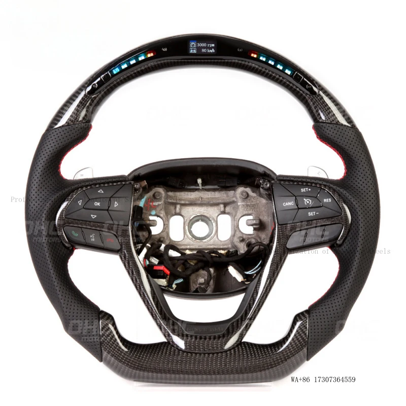 Suitable for Jeep Grand Cherokee LED intelligent carbon fiber steering wheel assembly off-road vehicle steering wheel modificati