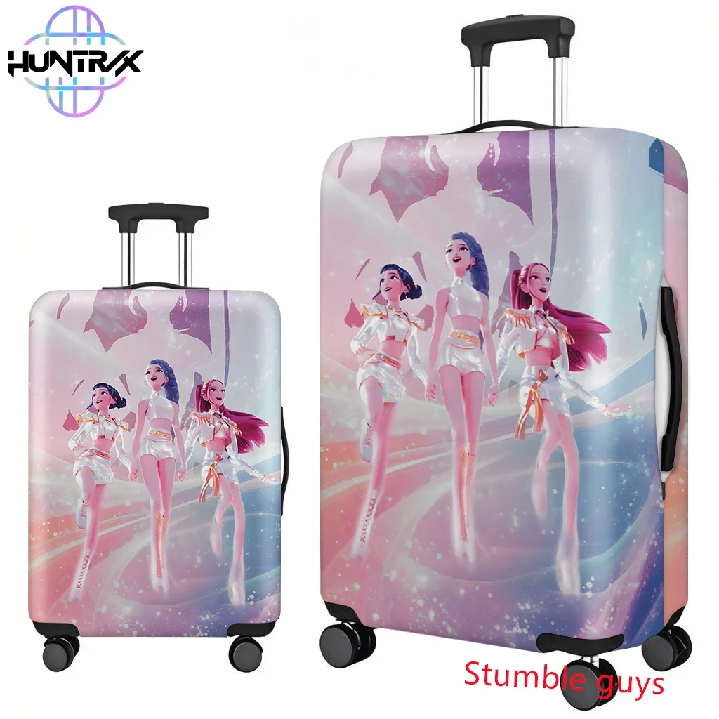 Funda protectora para maleta Kpop Demon Hunters, se adapta a bolsas de viaje de 18-32 pulgadas, diseño de anime