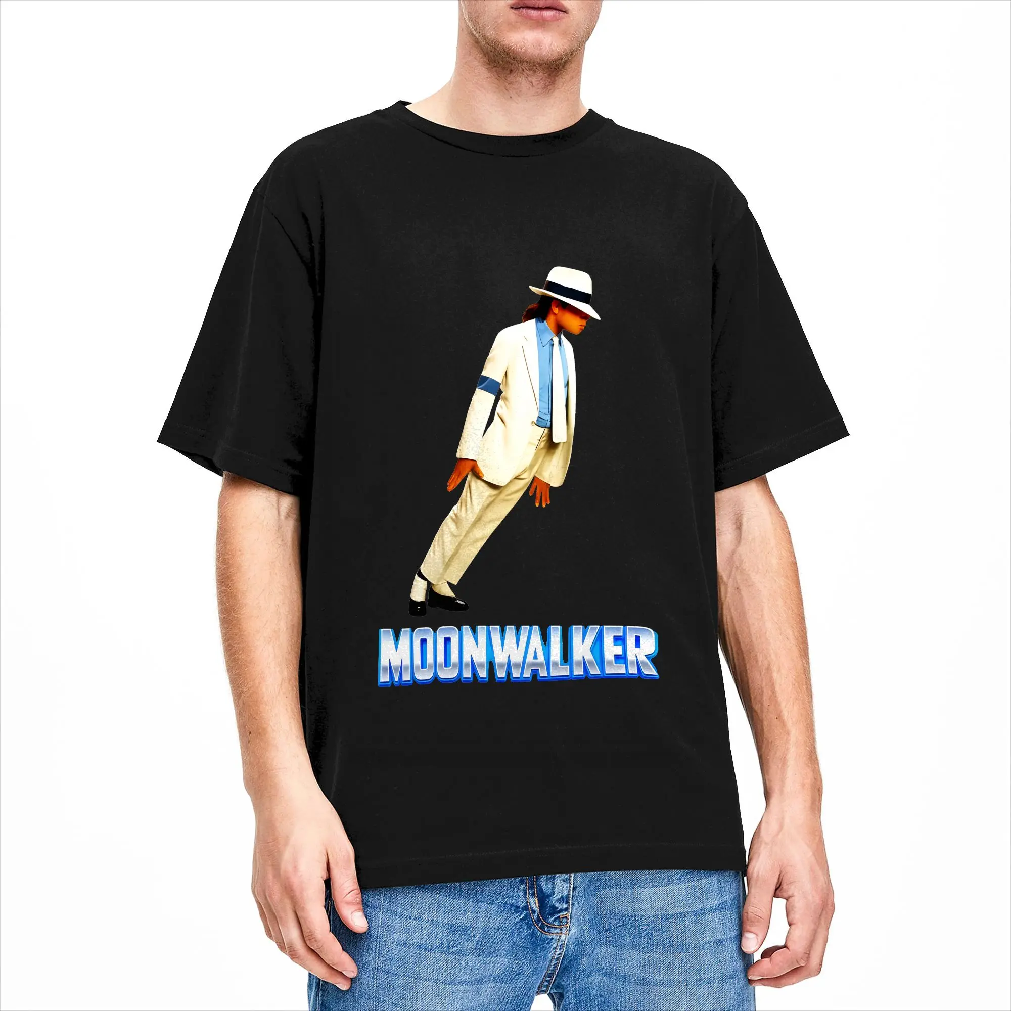 M-Michael J-Jackson Moonwalker Fan Art T-Shirt Beach  Y2K Basic T-Shirts 100 Cotton Harajuku Tee Shirt For Men Loose Tops