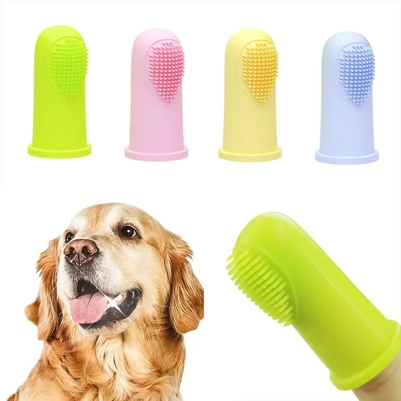 Ultra Soft Silicone Pet Finger Toothbrush Articles for Pet Teeth CleaningTool Dog Cleaning Pet Supplies Dog Accessorie Pet Items