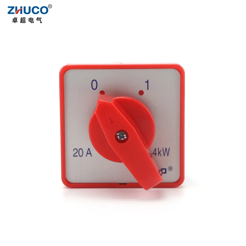 ZHUCO HZ5D-20/4 L01 20A  4kW 2 Position 1 Phase 4 Screw Rotary Cam Transfer Double Poles Combination Switch For Electrical Using