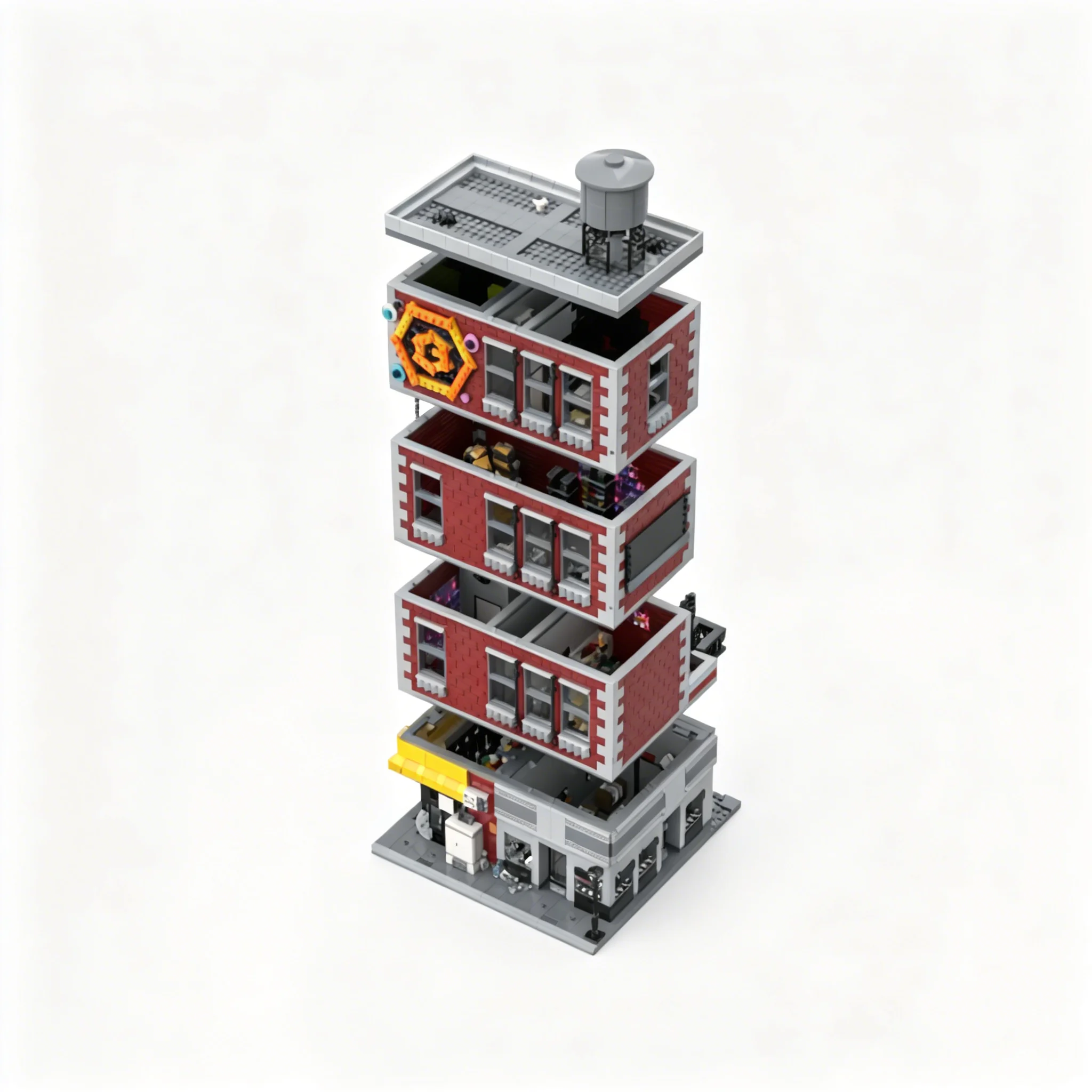 4625pcs MOC Super Heroes Marvelal Spider Spider Apartments Deli Jewelry Store Model Building Blocks Brick DIY Education Art