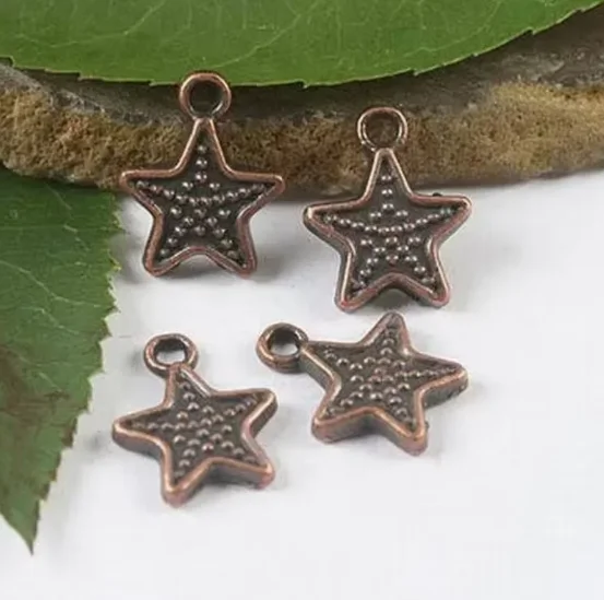 

20pcs 9mm antiqued copper star shape charms HWH1808 for jewelry making