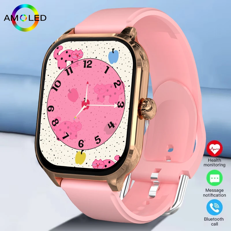 2025 Smartwatch الإصدار العالمي 2.01 بوصة AMOLED HD عرض IP68 مقاوم للماء App التحكم مراقبة اللياقة البدنية بلوتوث دعوة ساعة