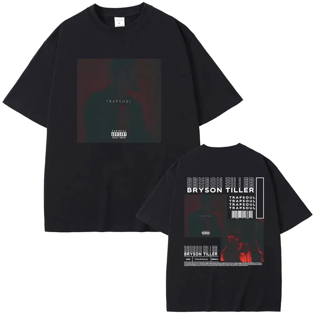 Rapper Bryson Tiller Trapsoul for Lovers Music Album Print Tshirt Men Hip Hop Oversized T-shirts Male Fashion Vintage T Shirt