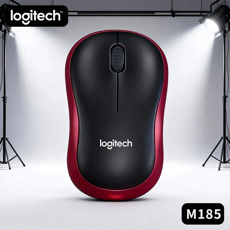 

New Logitech M185 Wireless Optical Mouse Compact Design Portable for Laptop PC Mac Plug & Play Black