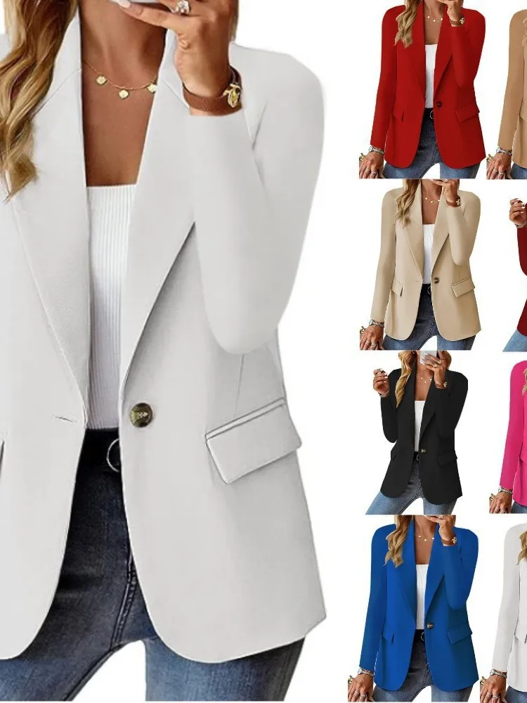 

Женский длинный костюм све, однотонный костюм Jaet, облегающий костюм из полиэстера, официальная одежда, маленькое пальто в стиле вестерн