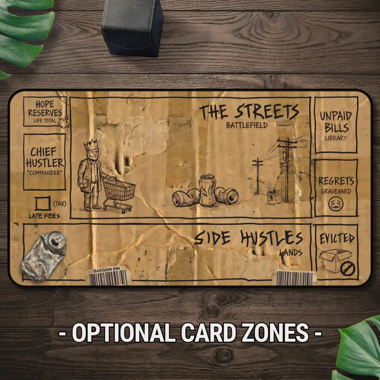Worn Kraft Paper Cardboard Design Playmat Magic Party Game Mat Durable Rubber TCG Card Game Accessories Trading Card-Collector