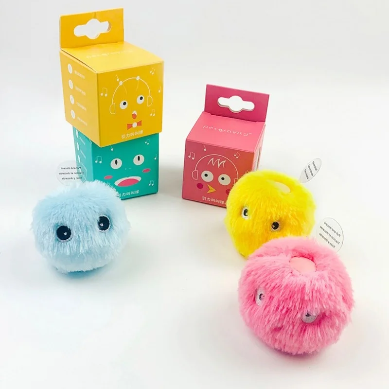Balle interactive intelligente pour chat, jouet d'entraînement électrique en peluche avec herbe-aux-chats, chaton tactile, produit pour animaux de compagnie, jouet à grincement