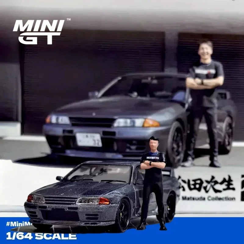 MINI GT 1:64 R32 Metal Gray W/ Matsuda Figure #869 Diecast Model Car
