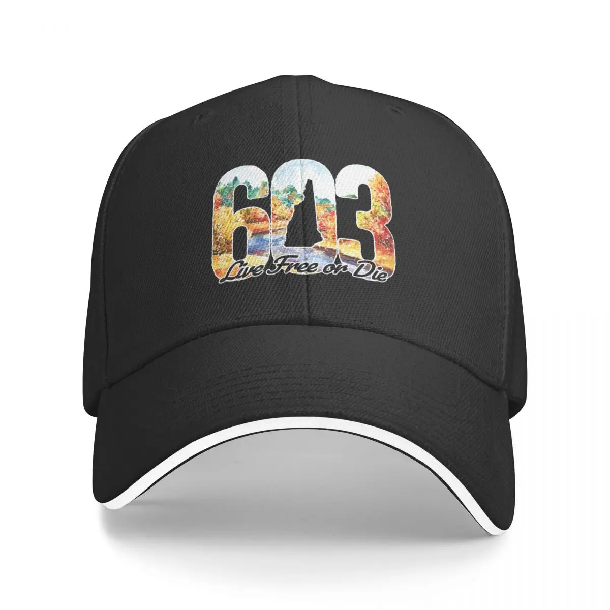 603 NH Live Free or Die - New Hampshire Autumn Watercolor Foliage Baseball Cap Fashion Beach Christmas Hat Mens Women's