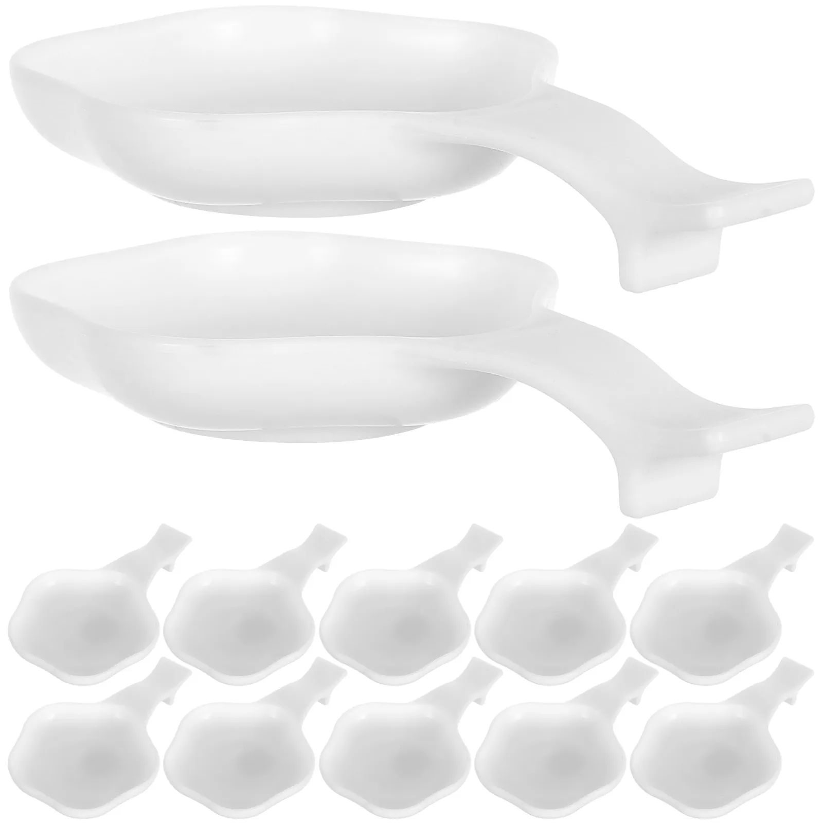 20Pcs Compact Brush Holder and Washer Combo for Calligraphy Painting Water Writing Dish Easy-Clean Plastic Ink Plate Chinese