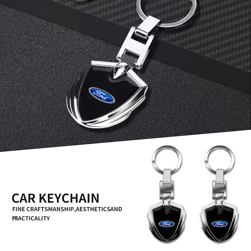 

1Pcs 3D Metal Key Rings Car Emblems Keychain Car Accessories For Ford Carnival Fox Figo Mondeo Escort Fusion Evos Escape Flex