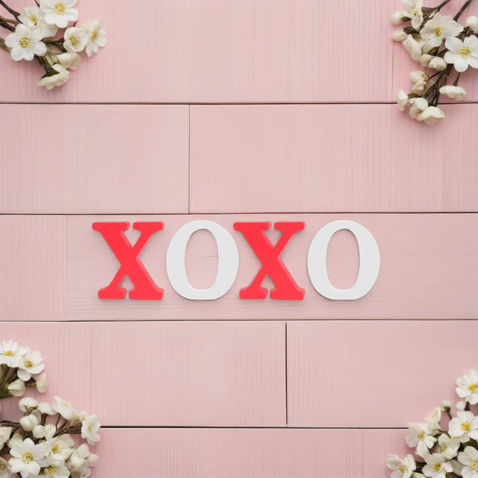 

2pcs White Red Durable Wooden Table Sign Valentine'S Day Home Decor Wedding Party Fireplace Shelf Decoration Desktop Stand Love