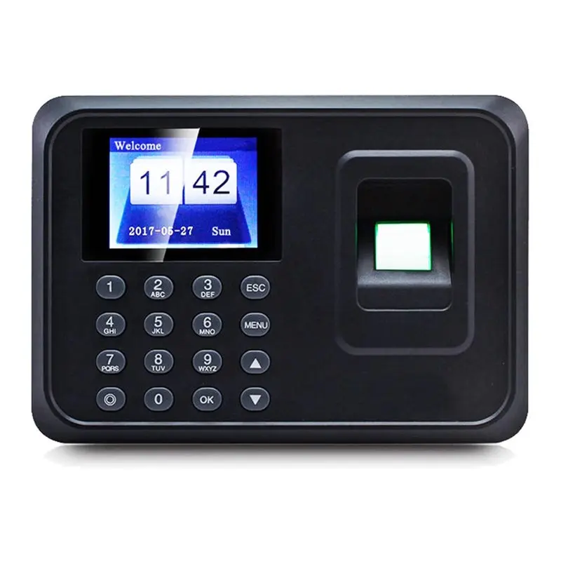 A25P Biometric Fingerprint Recognition Clock Recorder Time Attendance System Employee Tracking Device Machine US Plug
