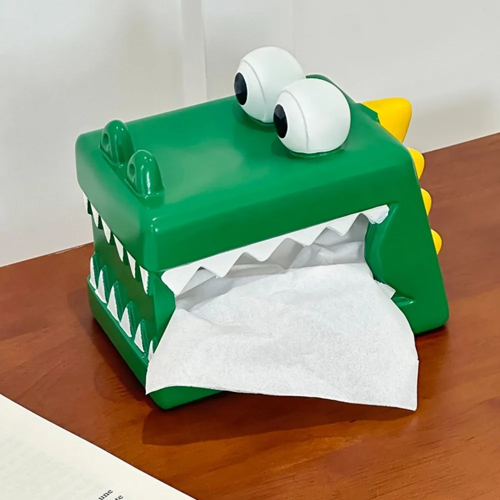 

Figure Model Crocodile Tissue Box Decorative Doll Toy Tissue Box Ornament Cute Collectible Crocodile Napkin Holder