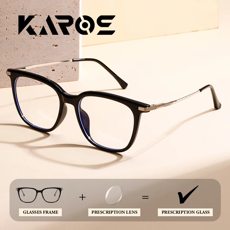 

KAROS Fashion Round Myopia Glasses for Student Women Simple Anti Blue Light Eyeware Progressive Reading Prescription Eyeglasses