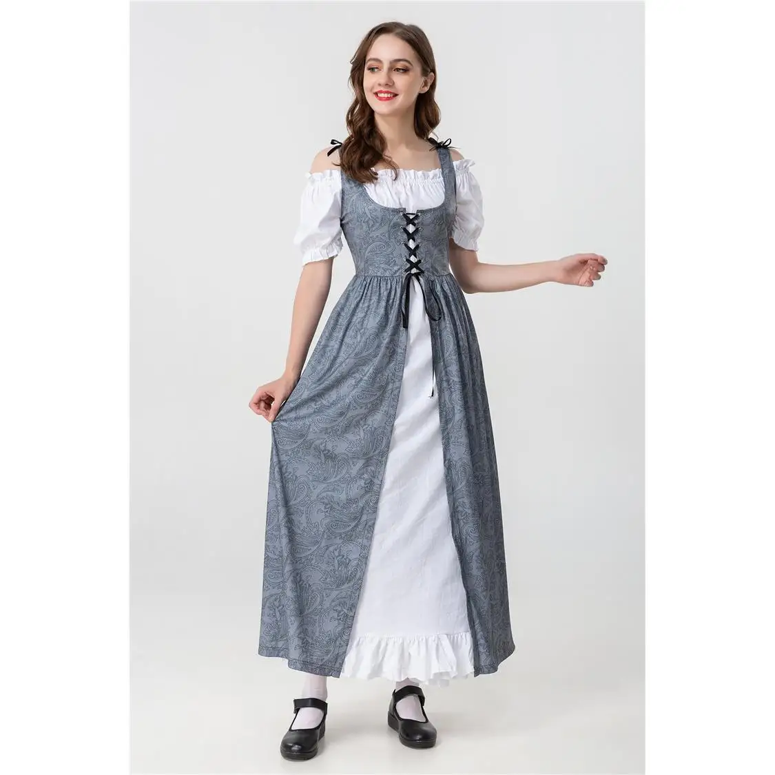 

loween Role Costume European Court Countryside Sle Adult COS Fairy T Dr Beer Outfit Ele Women's Traditional Cl...