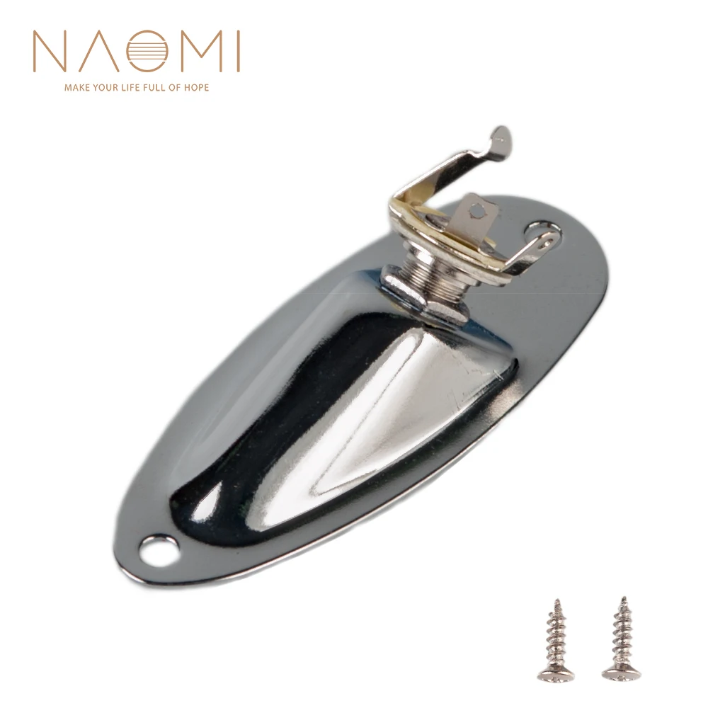 NAOMI Chrome Input Jack Plate For Stratocaster ST Electric Guitar Jack Plate New