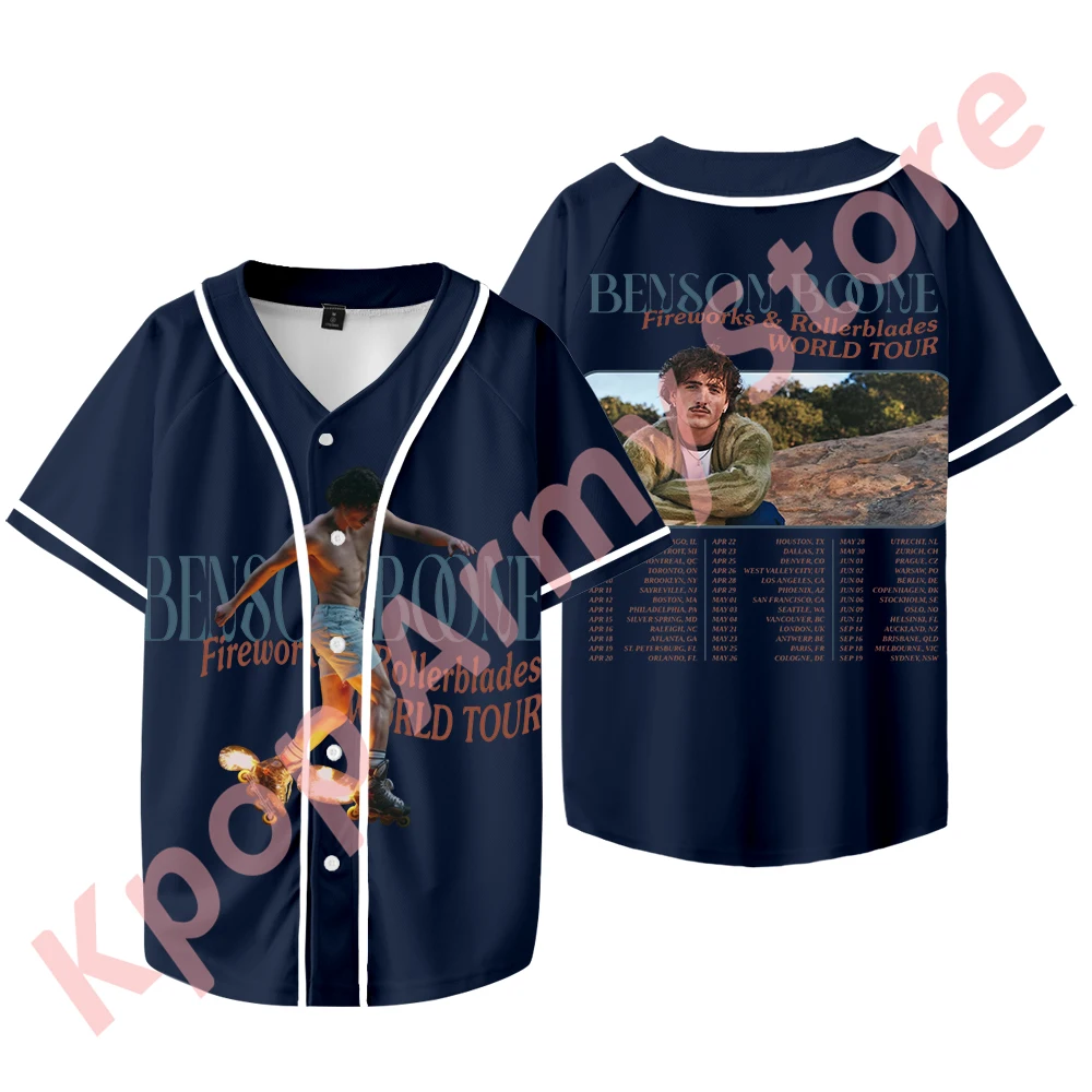 Benson Boone Fireworks and Rollerblades Tour Merch Jersey Women Men Fashion Casual Baseball Jacket