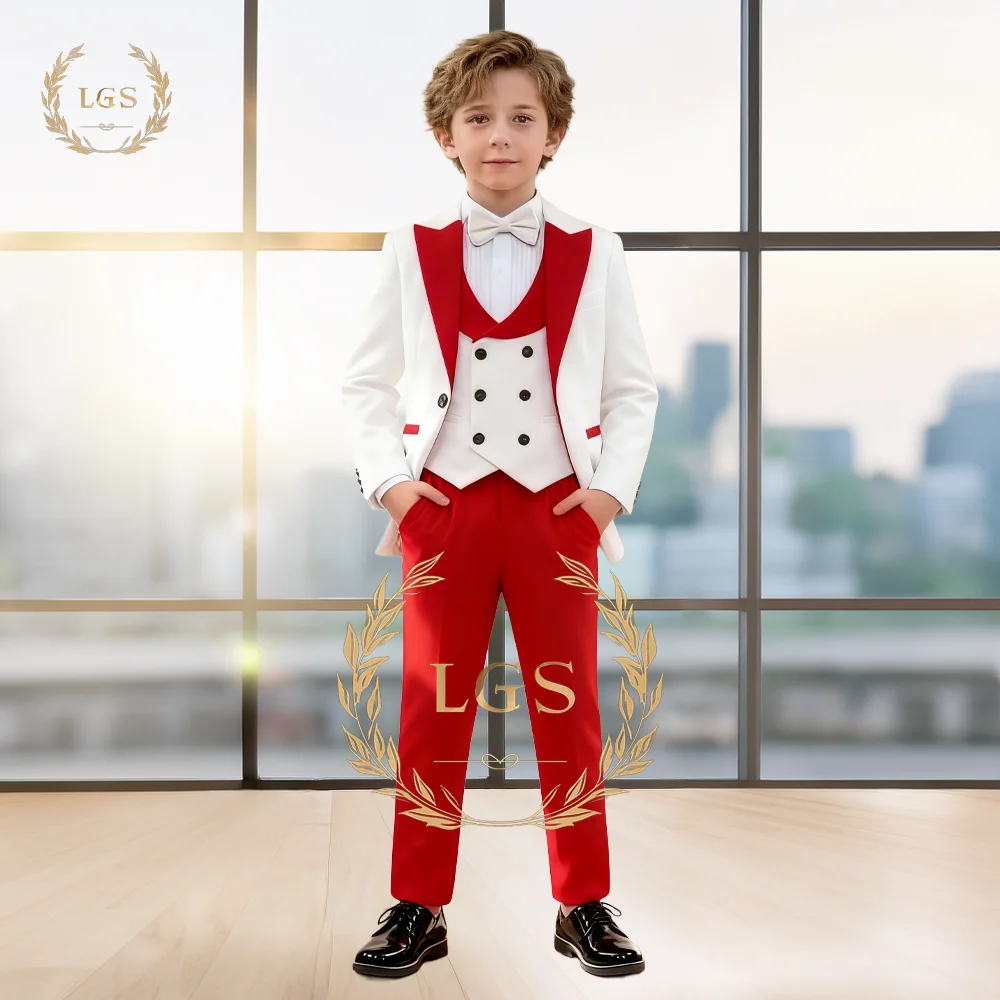 

Refined Boys' 3-Piece Suit: Blazer, Vest & Trousers for Church Services, Graduation Ceremonies, Formal Events