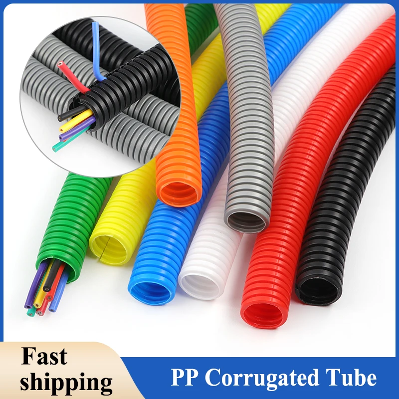 

8 Colors 5/10M Corrugated Tube AD7.5 ~ 34.5mm Wire Harness Threading Cover Auto Car Mechanical Split Pipe Line Protection Sleeve