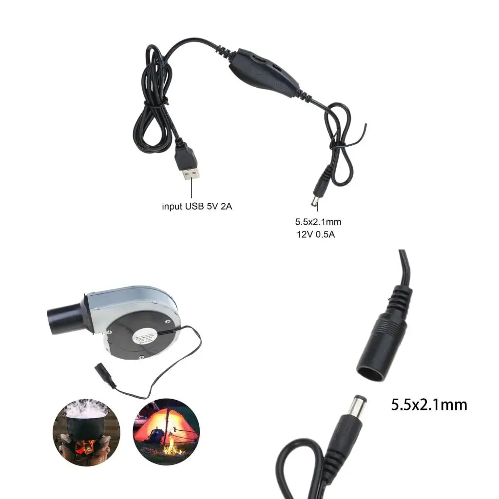 

Турбовентилятор 5000 об/мин для приготовления пищи на открытом воздухе, 12 В, 5,5x2,1 мм, с вентилятором с контролем скорости