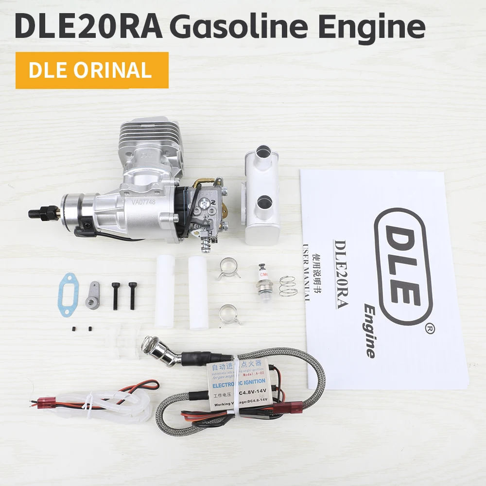 DLE20RA Model GAS Engine Single Cylinder Two Stroke Rear Exhaust Air Cooled Hand Start 20CC Displacement Aircraft