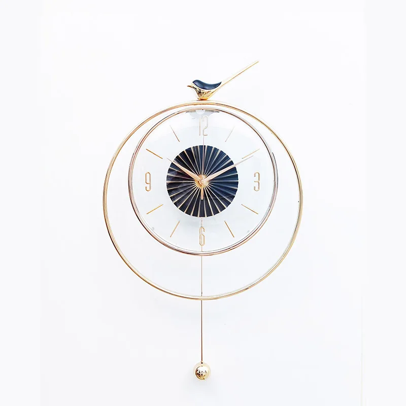 

Nordic style living room wall fashion light luxury creative hotel front desk decoration home silent bedroom wall clock