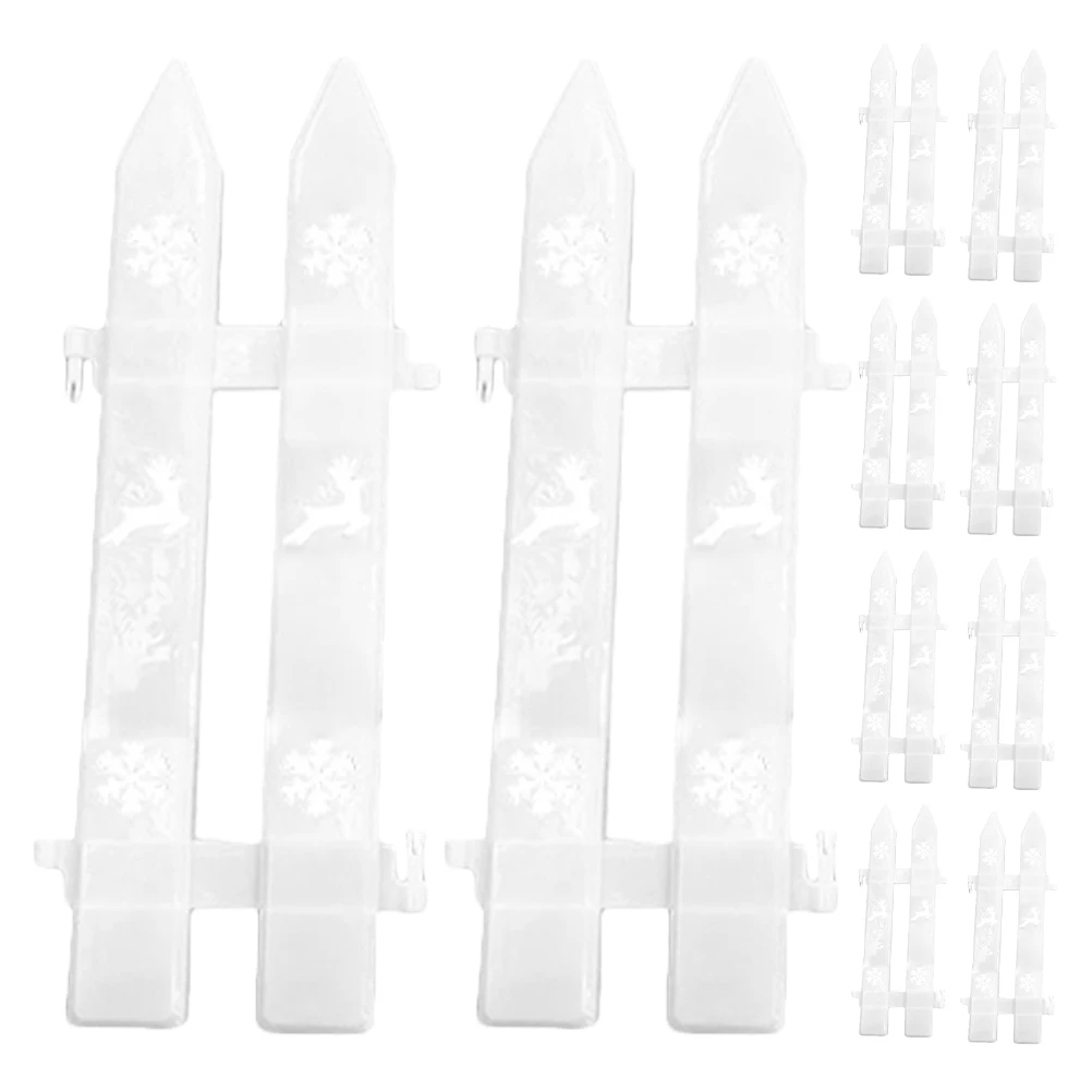 

20Pcs Decorative Plastic Garden Fence Christmas Tree Border Fence for Xmas Party Yard Balcony Decoration Decorative Fences