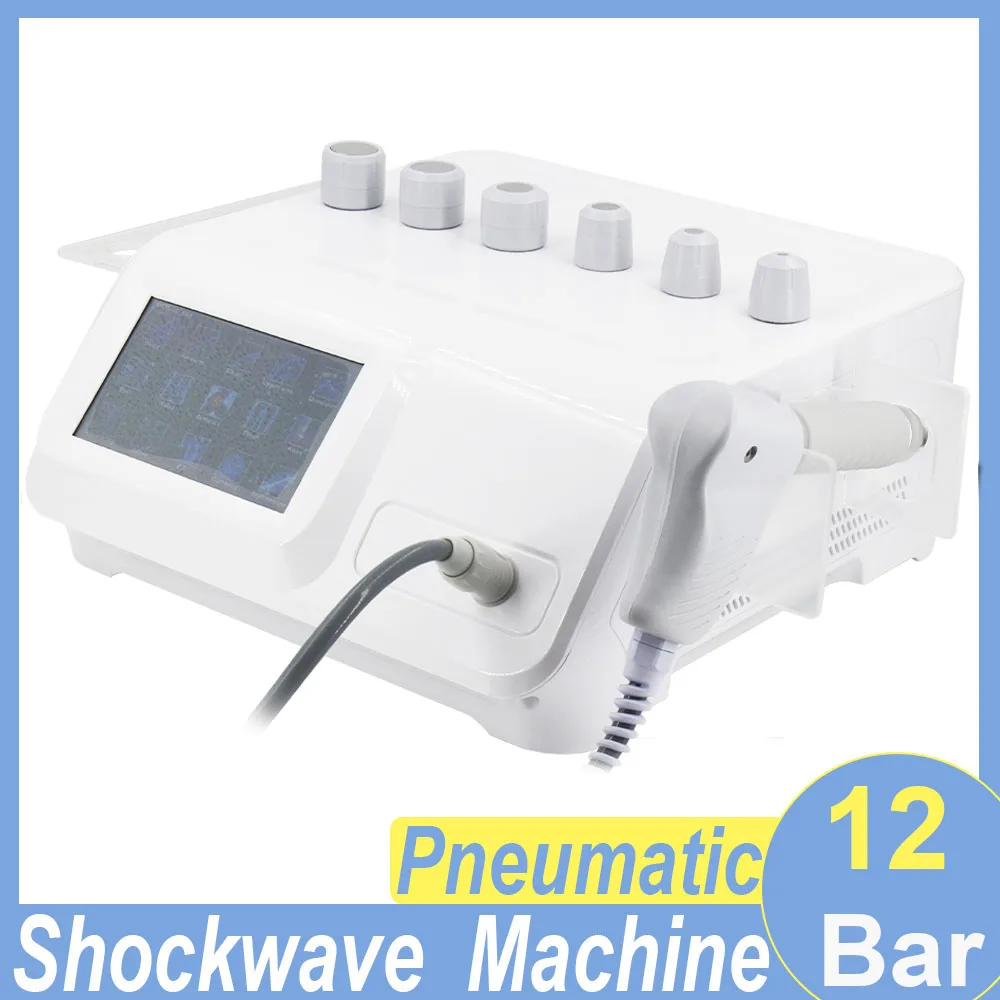 

New Pneumatic Shockwave Machine For Pain Relieve ED Treatment 12 Bar Shock Wave Device Plantar Fasciitis Body Massage Physical