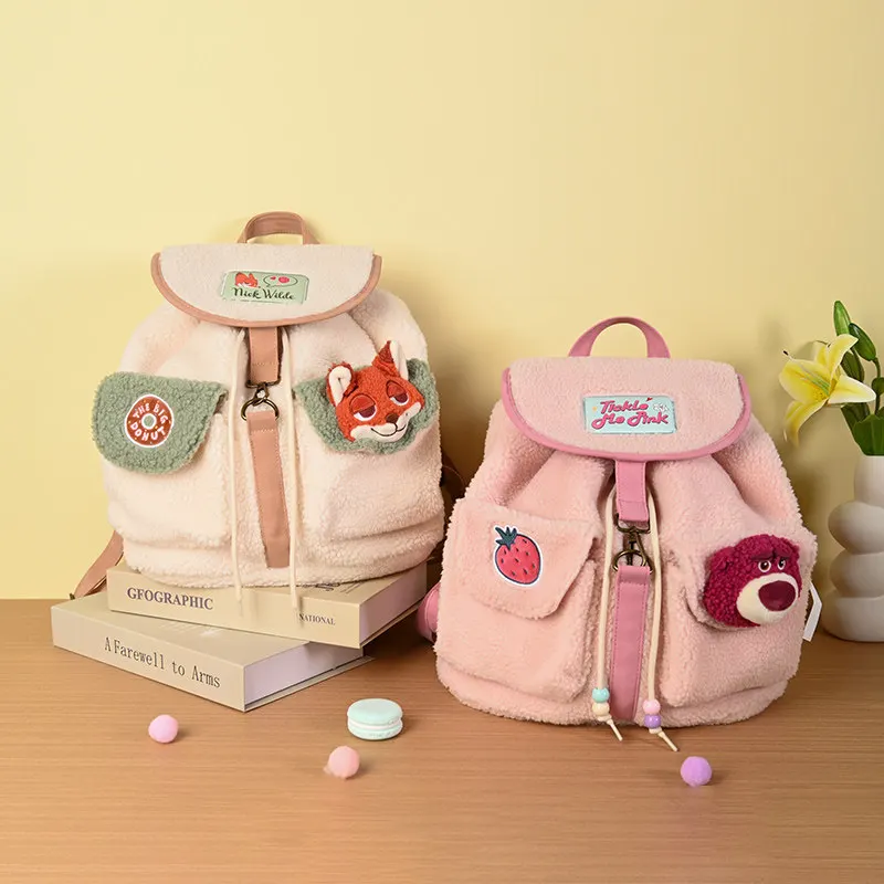 Original Disney Holiday Gifts Genuine Potdemiel Flying Elephant Strawberry Bear Stienik Backpack Plush Doll Winter Birthday Gift