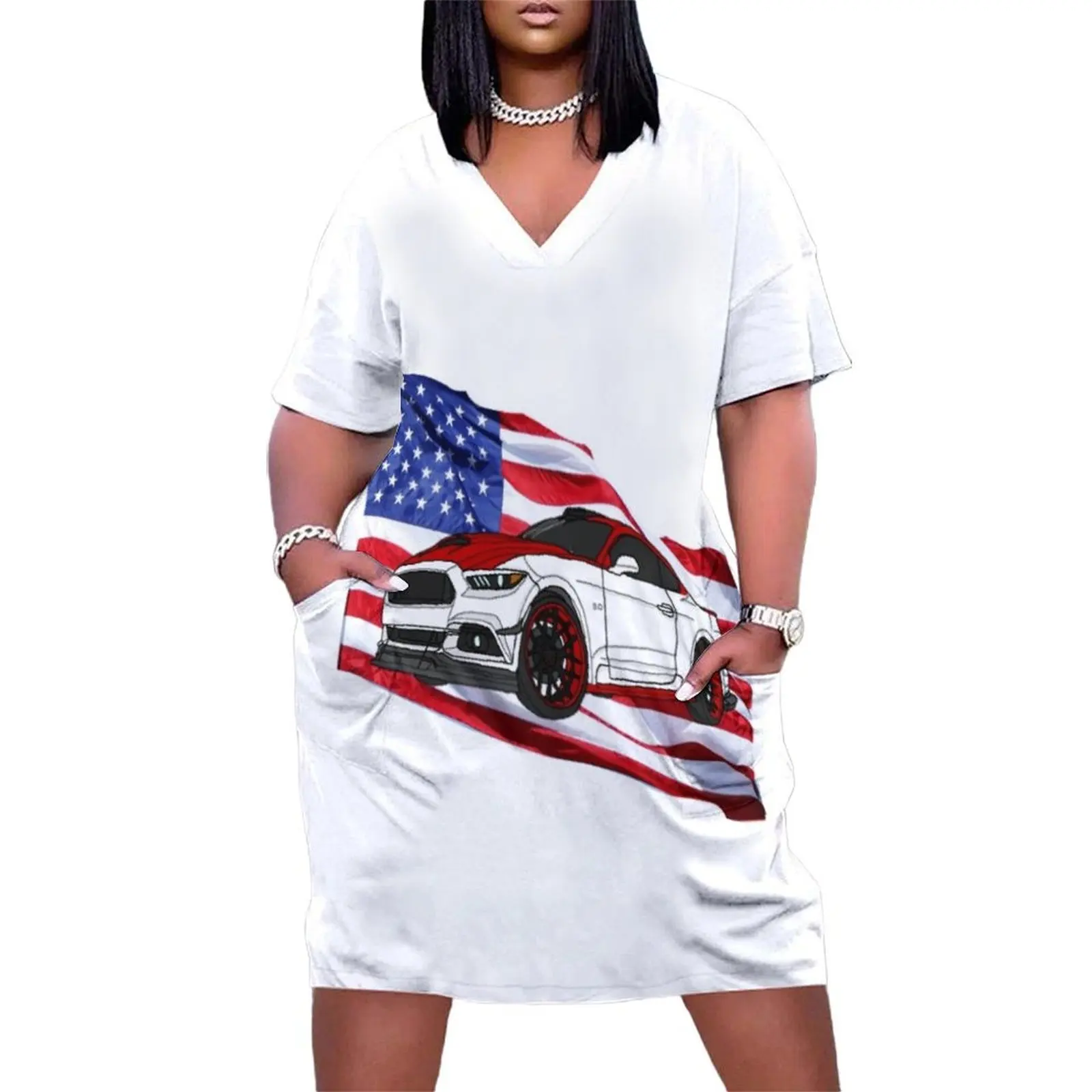 

American Mustang Loose Pocket Dress summer clothes long dresses for women