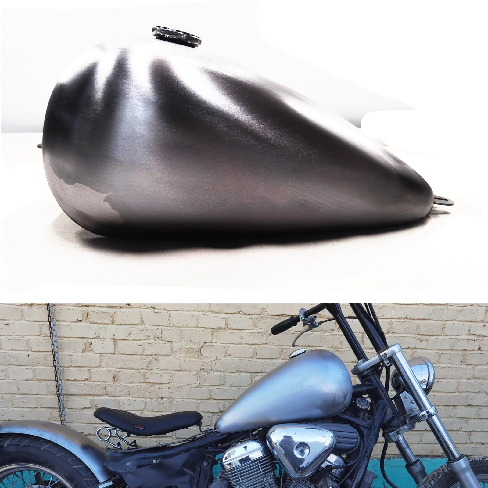 12 L Motorcycle Petrol Gas Fuel Tank Handmade Motorbike Gasoline Can For Honda Steed 400 600