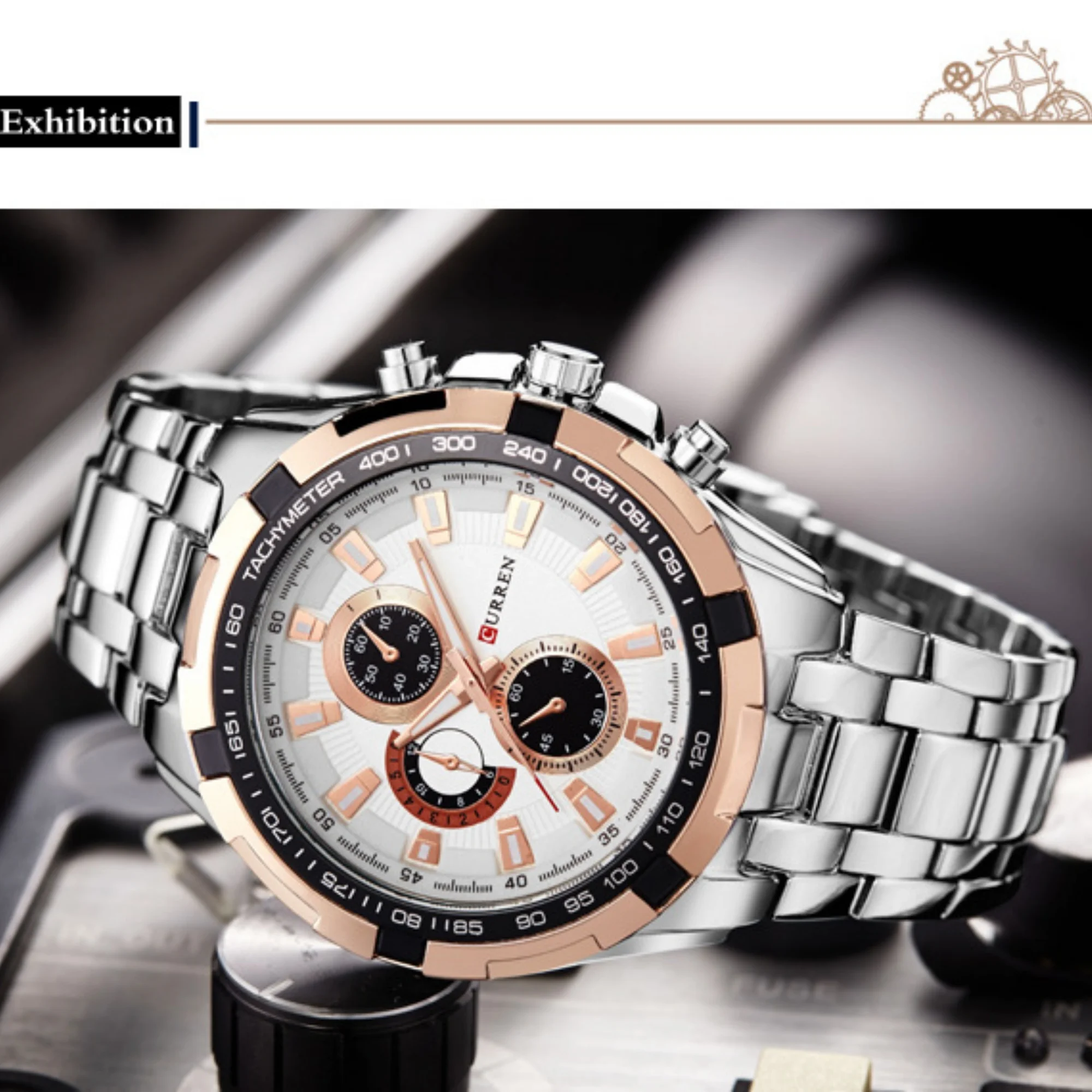 CURREN Men Round Quartz Watch Band Sports Business Wristwatch Luxury Fashion Gift For Gentlemen Daily Outdoor Wear view 5