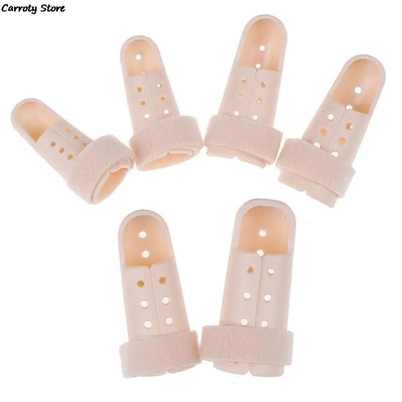 Plastic Hand Finger Splints Support Brace Mallet Splint for Broken Finger Joint Fracture Pain Protection Adjustable Hook 6size