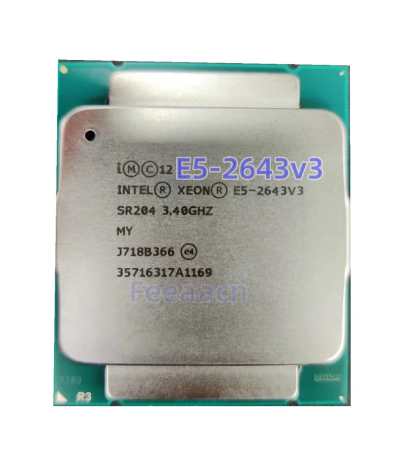 Usado Xeon CPU E5-2643V3 SR204 3.4GHZ 6 núcleos LGA2011-3 20MB 135W 22nm  E5-2643V3 processador