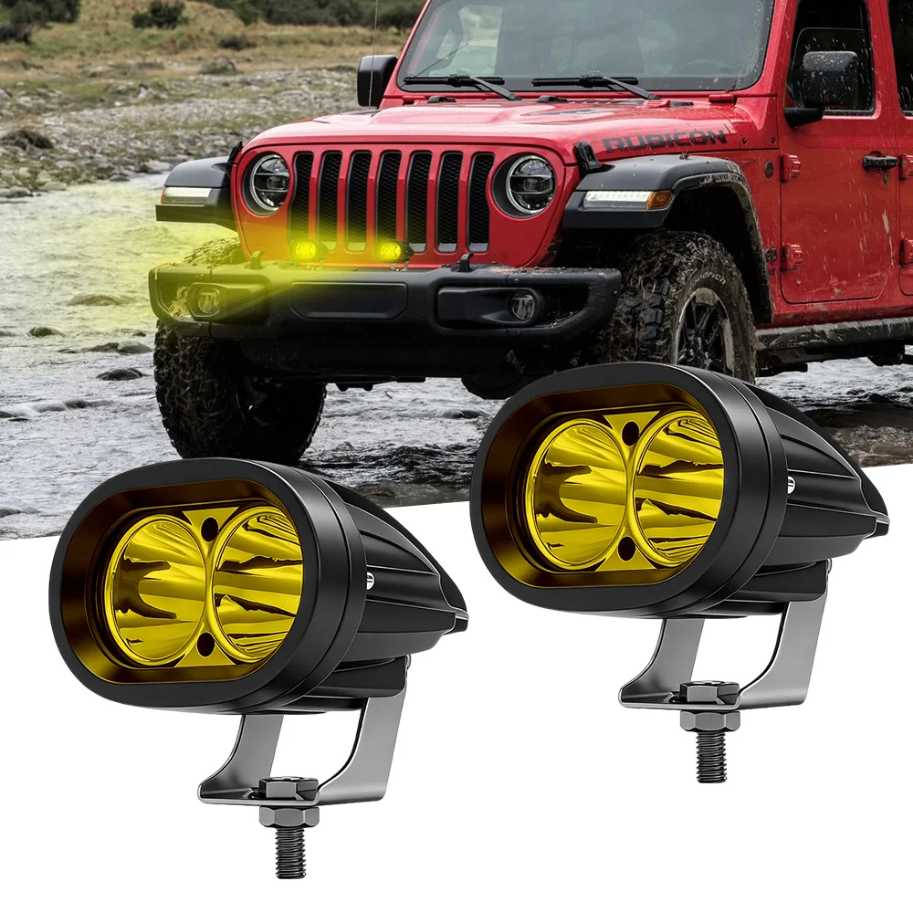 

20W Oval Forklift Lamp LED Yellow Motorcycle Fog Light Work Spotlights Flood White Spotlight 10-48V DC Safety Warning Lamp