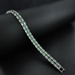 2023 New Arrival Unique Design  Green  Chain Bracelet Bangle for Women Christmas Gift Jewelry S8254