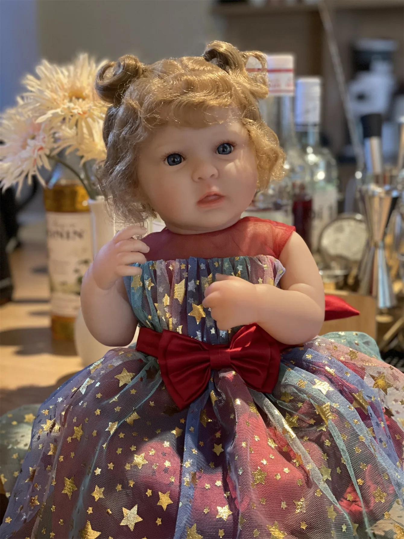 45CM Mädchen Ward Reborn Baby Puppe Gemalt Ganzkörper Vinyl Neugeborenen Baby Puppe Mit Verwurzelten Haar Spielzeug Für kinder Weihnachten Geschenk Munostias