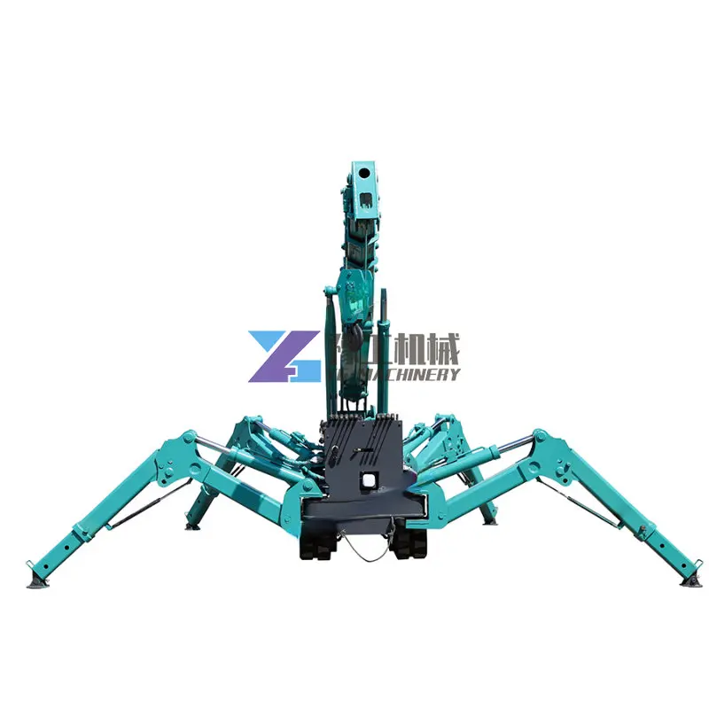 Free Shipping 5 Ton 5000kg 5T Diesel Hydraulic Telescopic Engine Drive Electric Spider Crane