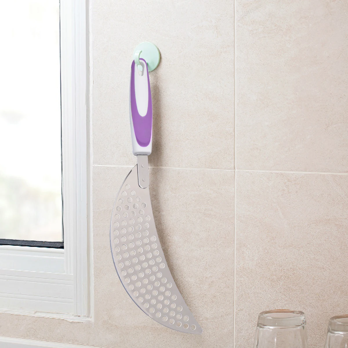 

1Pcs Multifunctional Stainless Steel Strainer Drainer Orange Plastic Handle Kitchen Tool Filter for Pasta Fruits