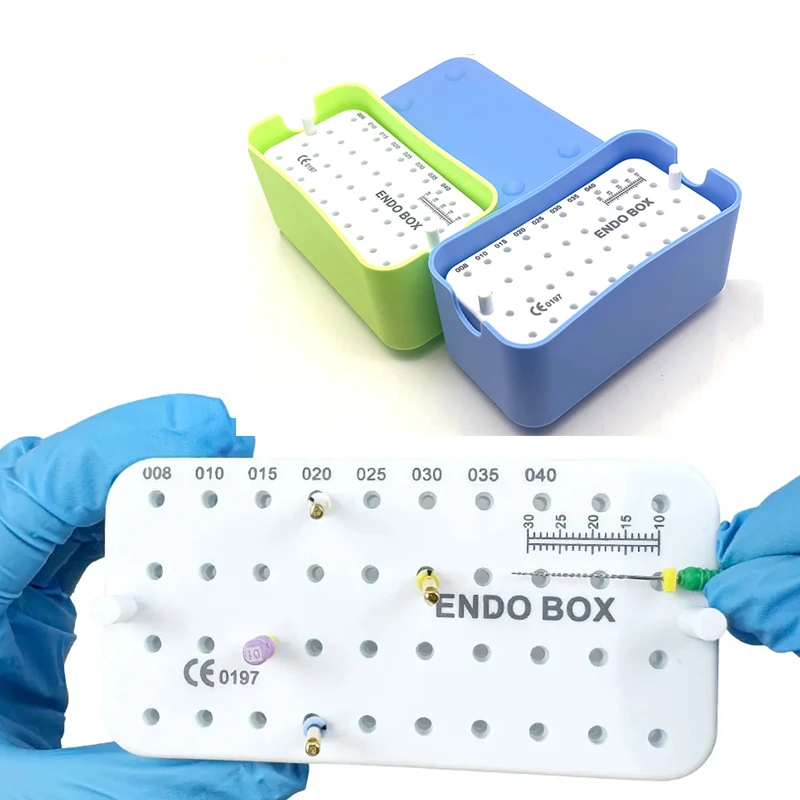 

Коробка для стоматологических эндофайлов с 40 отверстиями и линейкой, автоклавируемый органайзер для корневых каналов K-файлов