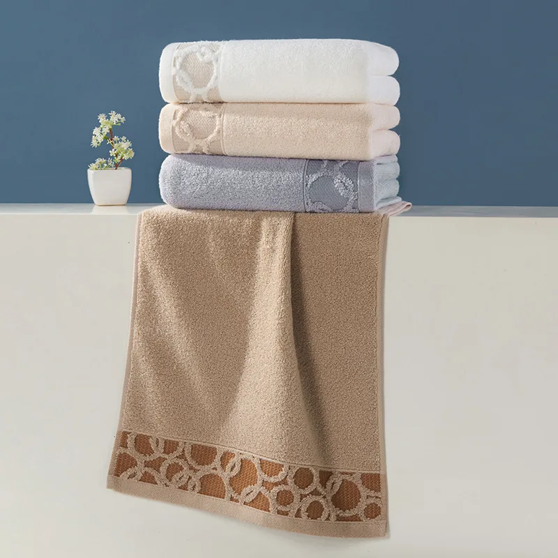 Set of 2/4 Luxury Jacquard Cotton Towels Skin-Friendly Bath Face Hand Beach Towels Hotel Home Daily Use Towels 타월