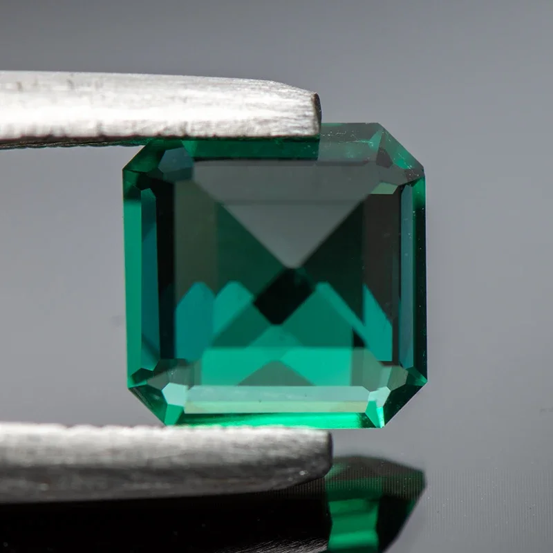 Top Lab Grown Columbia Emerald Asscher Shaped Hand-cut Gemstone VVS1 for Jewelry Rings Earrings Making Selectable Certificate