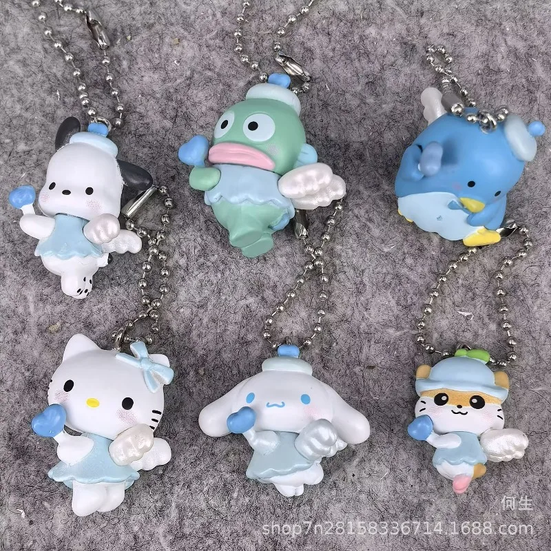 ของเล่นกล่องสุ่มตัวละครซานริโอ จี้รูปนางฟ้า ฟิกเกอร์อนิเมะ เฮลโล คิตตี้ ซินนามอโรล โปชาโกะ ตุ๊กตาโมเดล ของขวัญสำหรับเด็ก