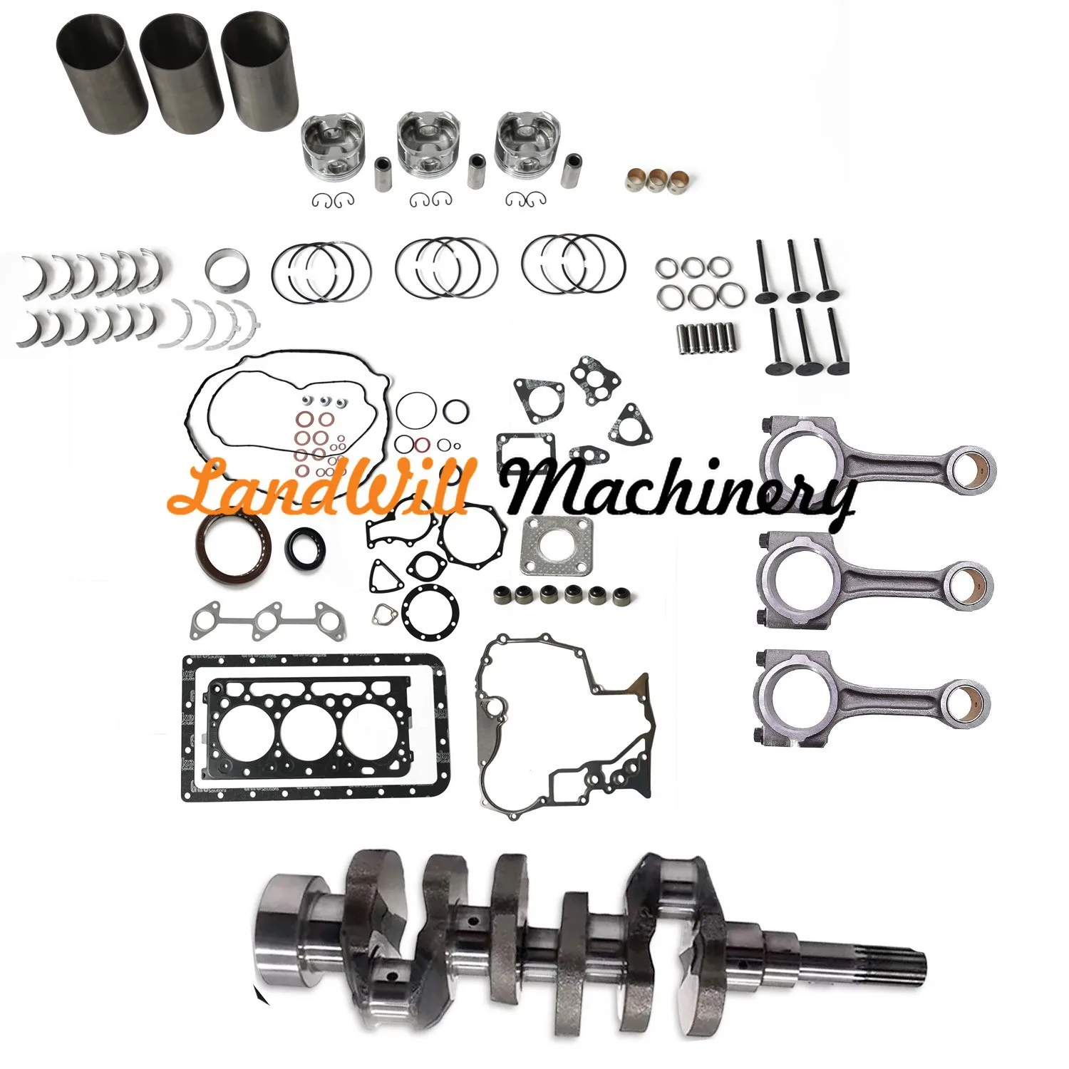 Overhaul Rebuild Kit +Connecting Rod + Crankshaft Fits For Kubota D902 Engine